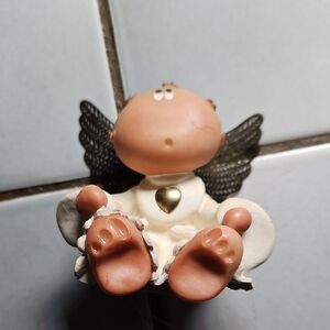 RUSS Angel Cheeks Adorable Angel Figurine with Gold Heart